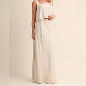 Cream Linen Maxi Set